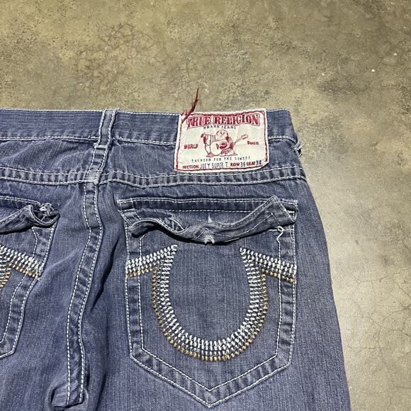 Vintage Y2k True Religion Joey Super T Grunge Jeans 36x32 - Picture 3 of 4